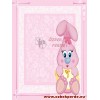 Pembe Tavşan Baskılı Bebek Halısı